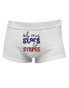 Oh My Stars and Stripes - Patriotic Design Mens Cotton Trunk Underwear-Men's Trunk Underwear-NDS Wear-White-Small-Davson Sales
