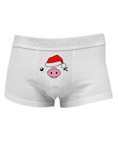 Kyu-T Face Oinkz Santa Hat Boy PigMens Cotton Trunk Underwear-Men's Trunk Underwear-NDS Wear-White-Small-Davson Sales