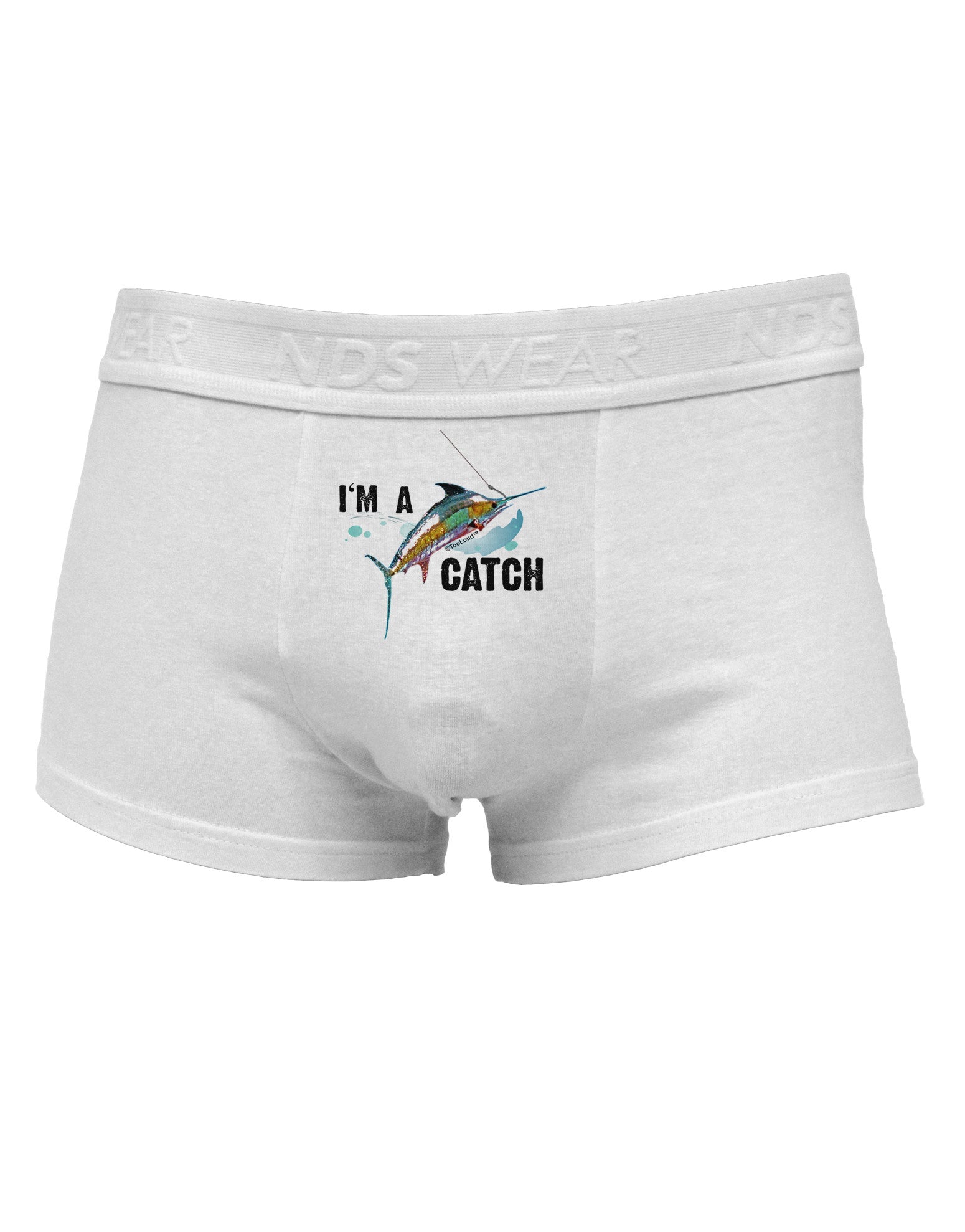 I'm A Catch Swordfish Mens Cotton Trunk Underwear White / Medium