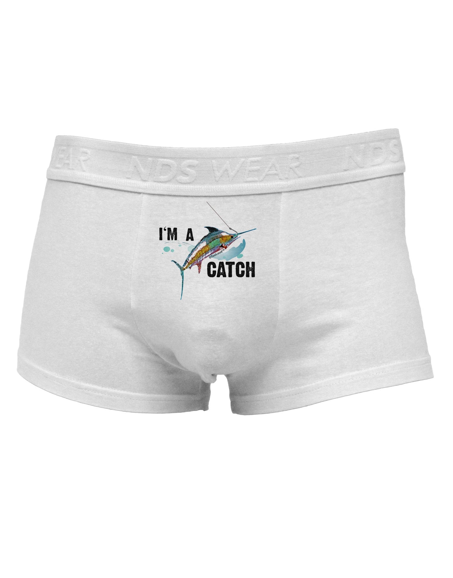 I'm A Catch Swordfish Mens Cotton Trunk Underwear-Men's Trunk Underwear-NDS Wear-White-Small-Davson Sales
