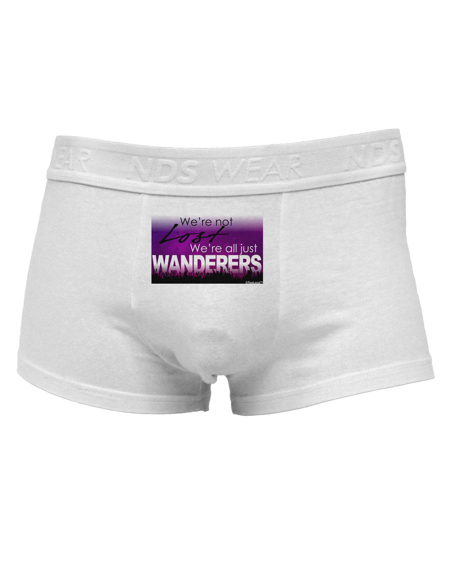 We're All Just Wanderers Mens Cotton Trunk Underwear-Men's Trunk Underwear-NDS Wear-White-Small-Davson Sales