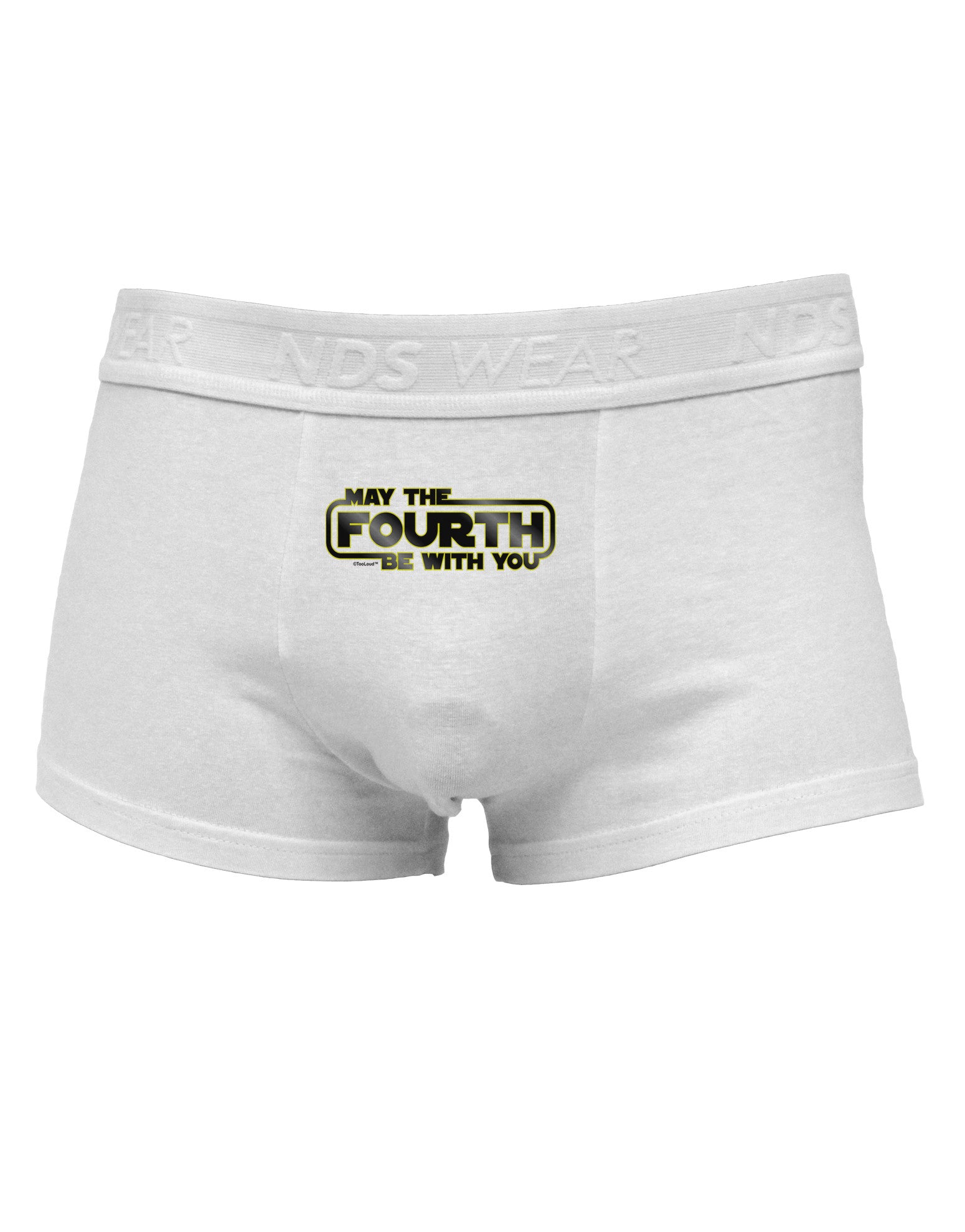 May The Fourth Be With You Mens Cotton Trunk Underwear-Men's Trunk Underwear-NDS Wear-White-Small-Davson Sales