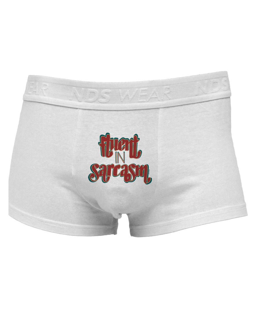 Fluent in Sarcasm Mens Cotton Trunk Underwear-Men's Trunk Underwear-NDS Wear-White-Small-Davson Sales