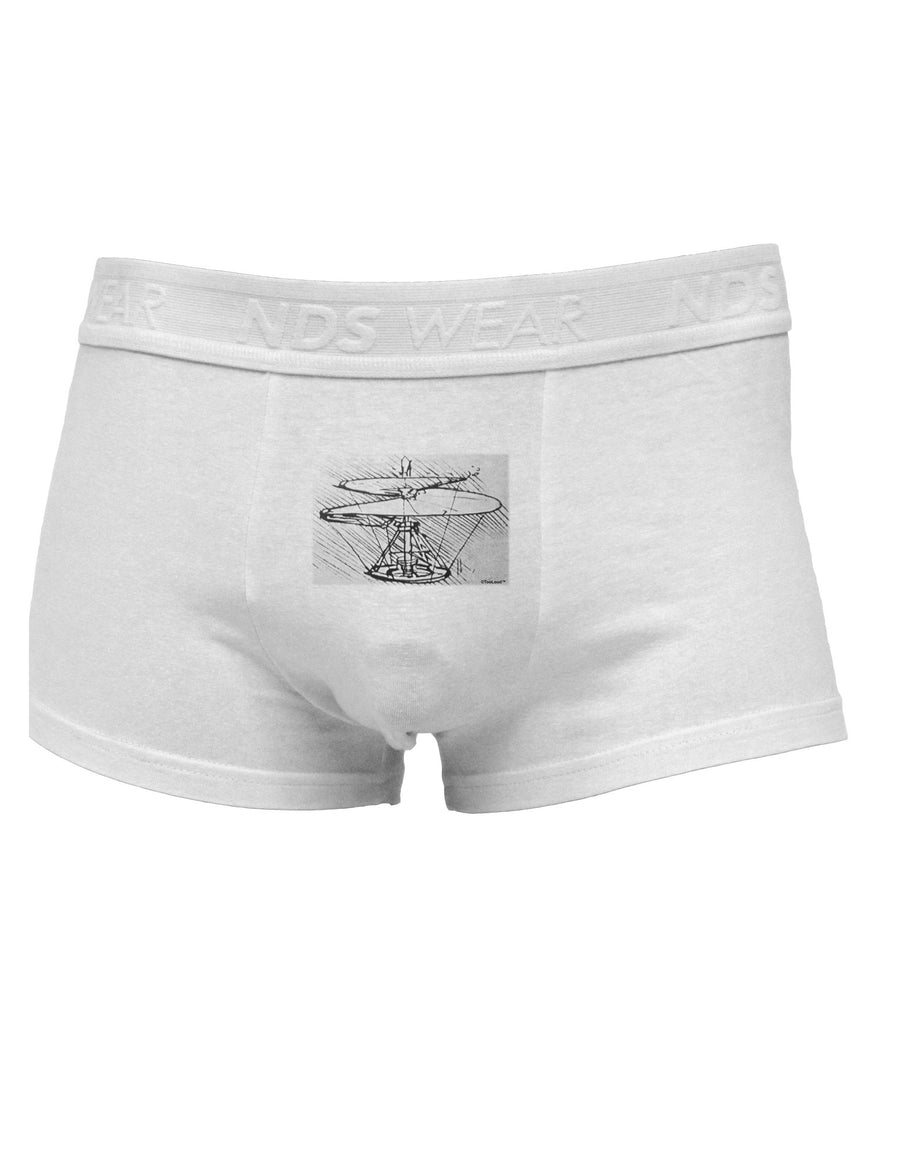 Helicopter Sketch Mens Cotton Trunk Underwear-Men's Trunk Underwear-NDS Wear-White-Small-Davson Sales