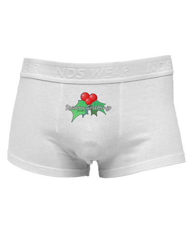 Holly Seasons Greetings TextMens Cotton Trunk Underwear by TooLoud-Men's Trunk Underwear-NDS Wear-White-Small-Davson Sales