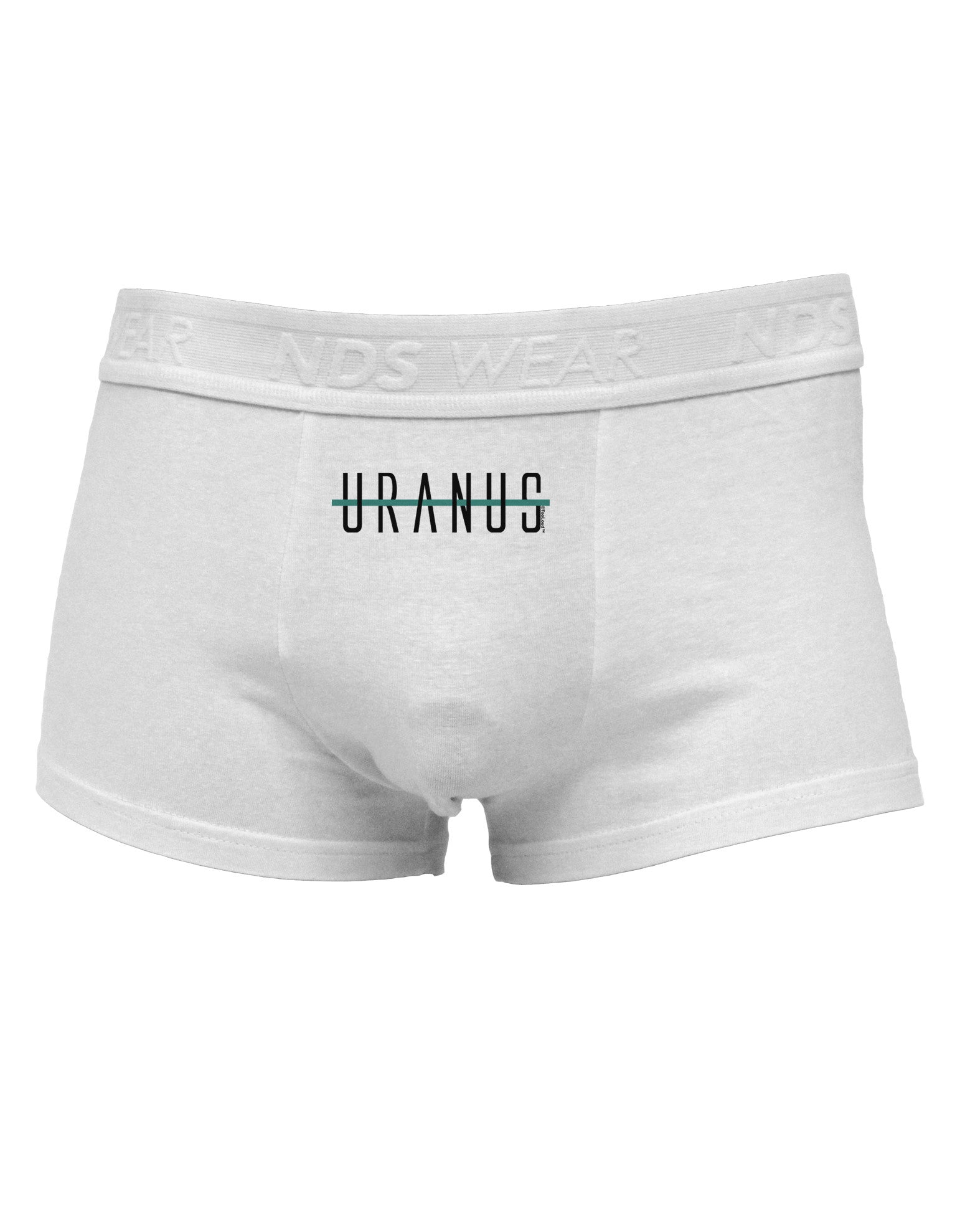 Planet Uranus Text Only Mens Cotton Trunk Underwear-Men's Trunk Underwear-NDS Wear-White-Small-Davson Sales