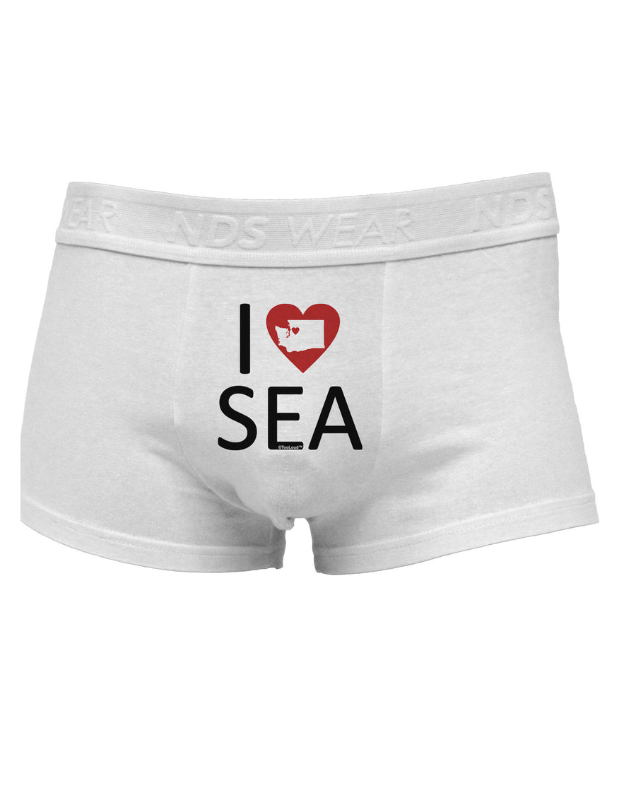 I Heart Seattle Mens Cotton Trunk Underwear-Men's Trunk Underwear-NDS Wear-White-Small-Davson Sales