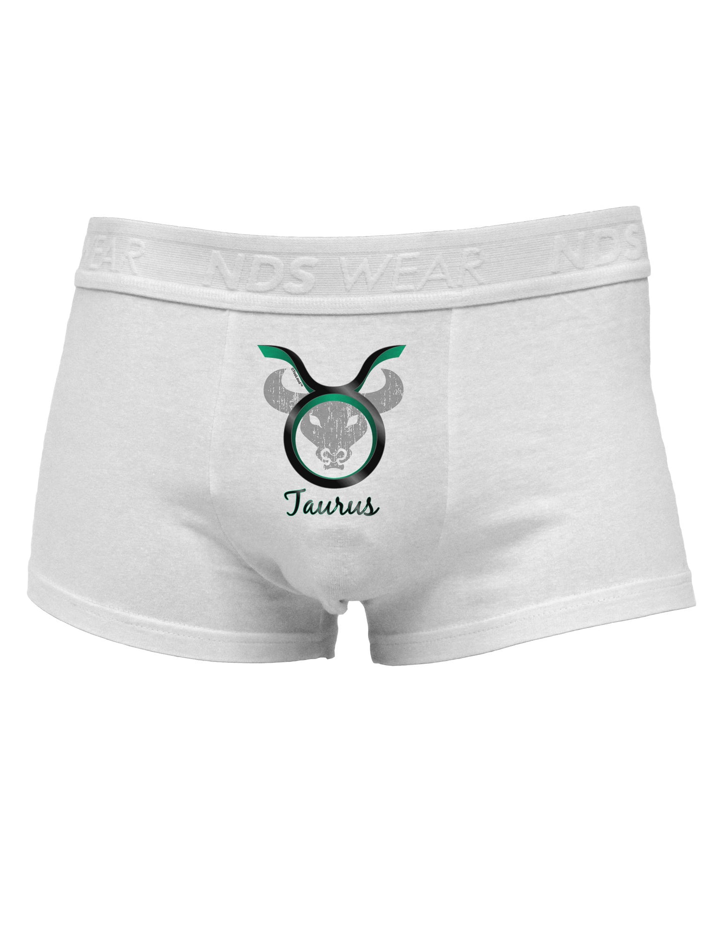 Taurus Symbol Mens Cotton Trunk Underwear-Men's Trunk Underwear-NDS Wear-White-Small-Davson Sales