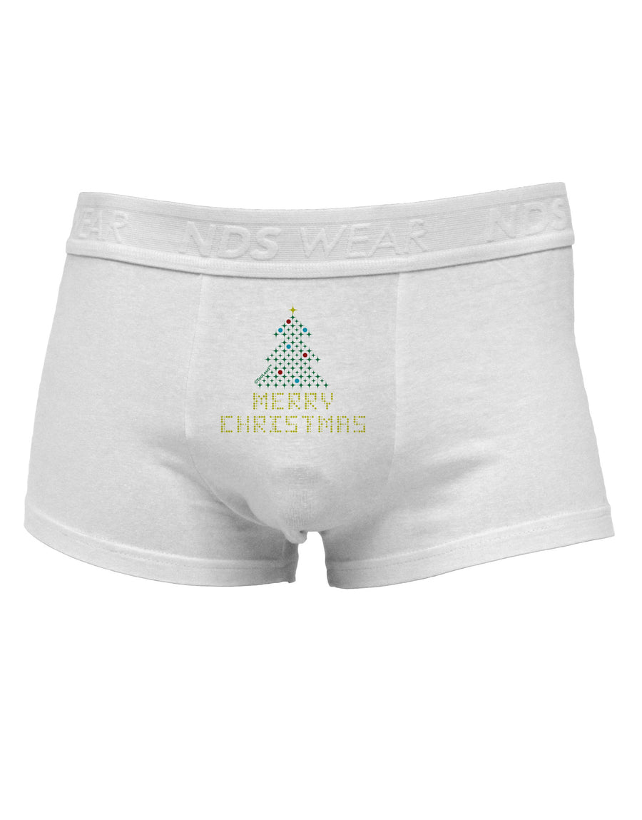 Merry Christmas Sparkles Mens Cotton Trunk Underwear-Men's Trunk Underwear-NDS Wear-White-Small-Davson Sales