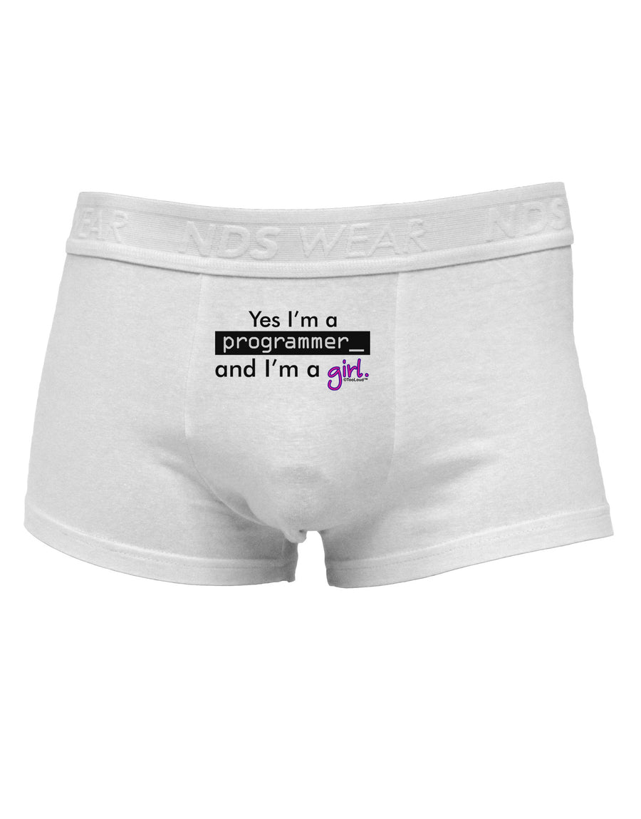 TooLoud Yes I am a Programmer Girl Mens Cotton Trunk Underwear-Men's Trunk Underwear-NDS Wear-White-Small-Davson Sales