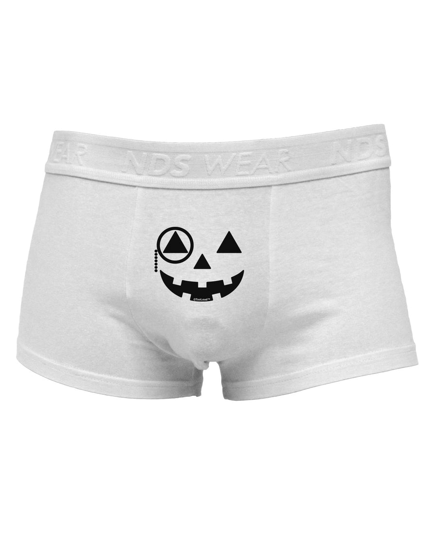 Monocle Jack-o-Lantern B-W Mens Cotton Trunk Underwear-Men's Trunk Underwear-NDS Wear-White-Small-Davson Sales