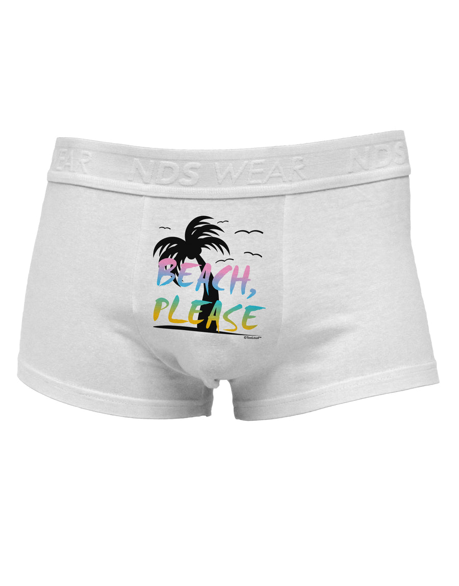 Beach Please - Summer Colors with Palm Trees Mens Cotton Trunk Underwear-Men's Trunk Underwear-NDS Wear-White-Small-Davson Sales