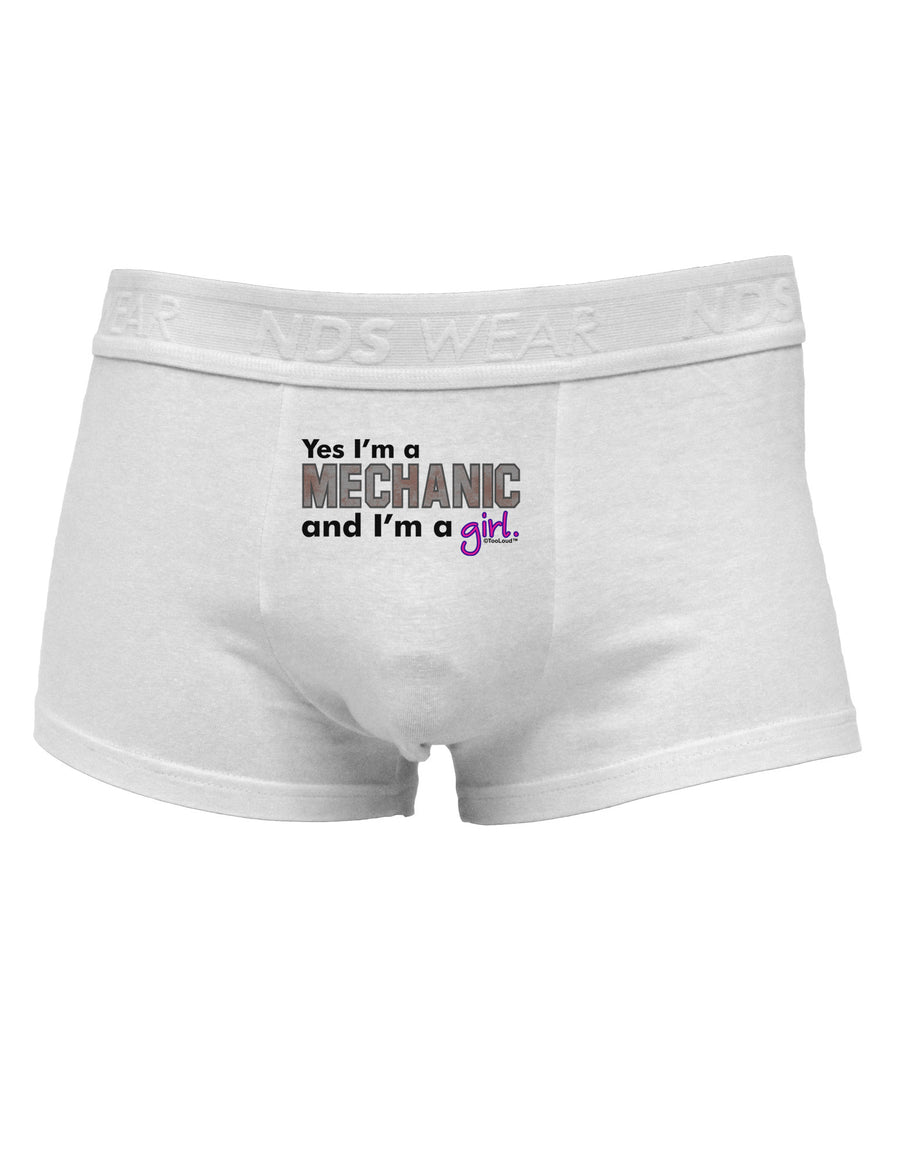 Yes I am a Mechanic Girl Mens Cotton Trunk Underwear-Men's Trunk Underwear-NDS Wear-White-Small-Davson Sales