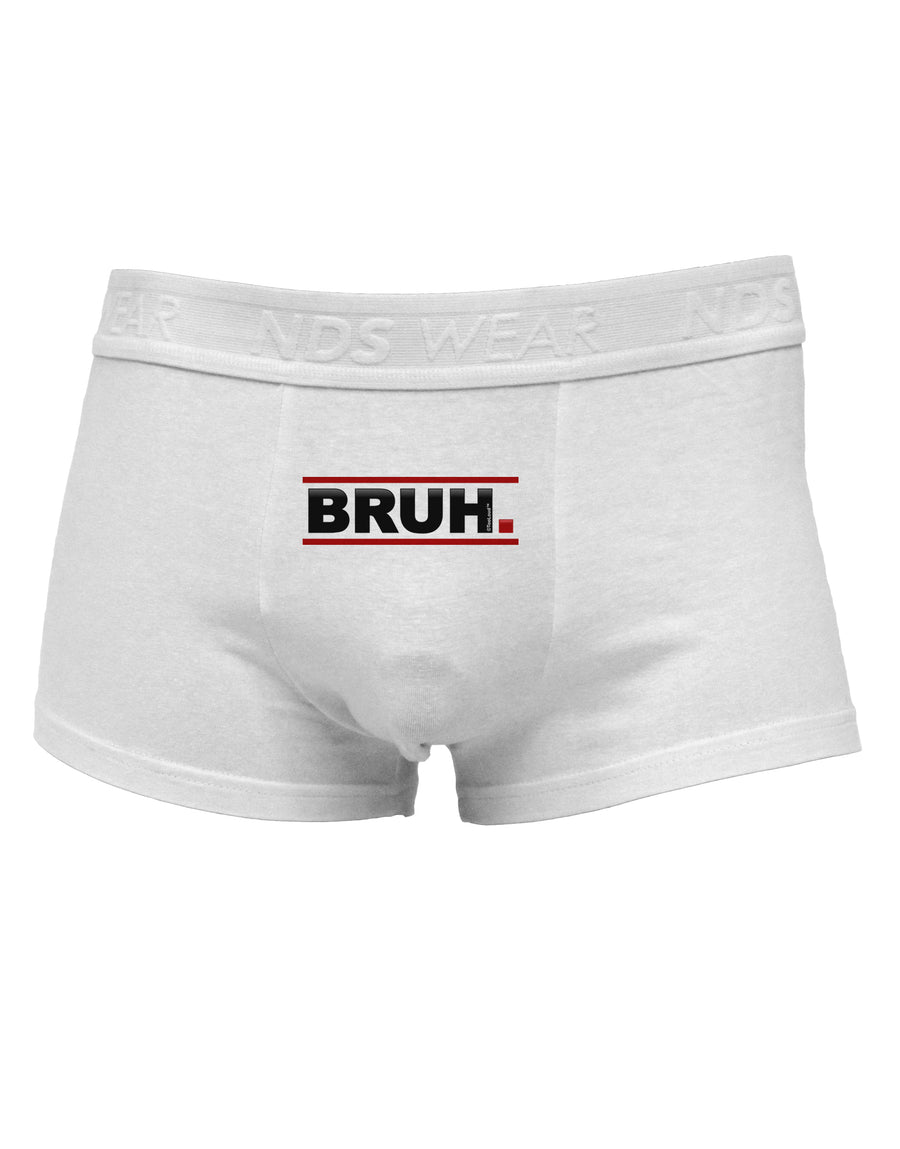 Bruh Text Only Mens Cotton Trunk Underwear-Men's Trunk Underwear-NDS Wear-White-Small-Davson Sales