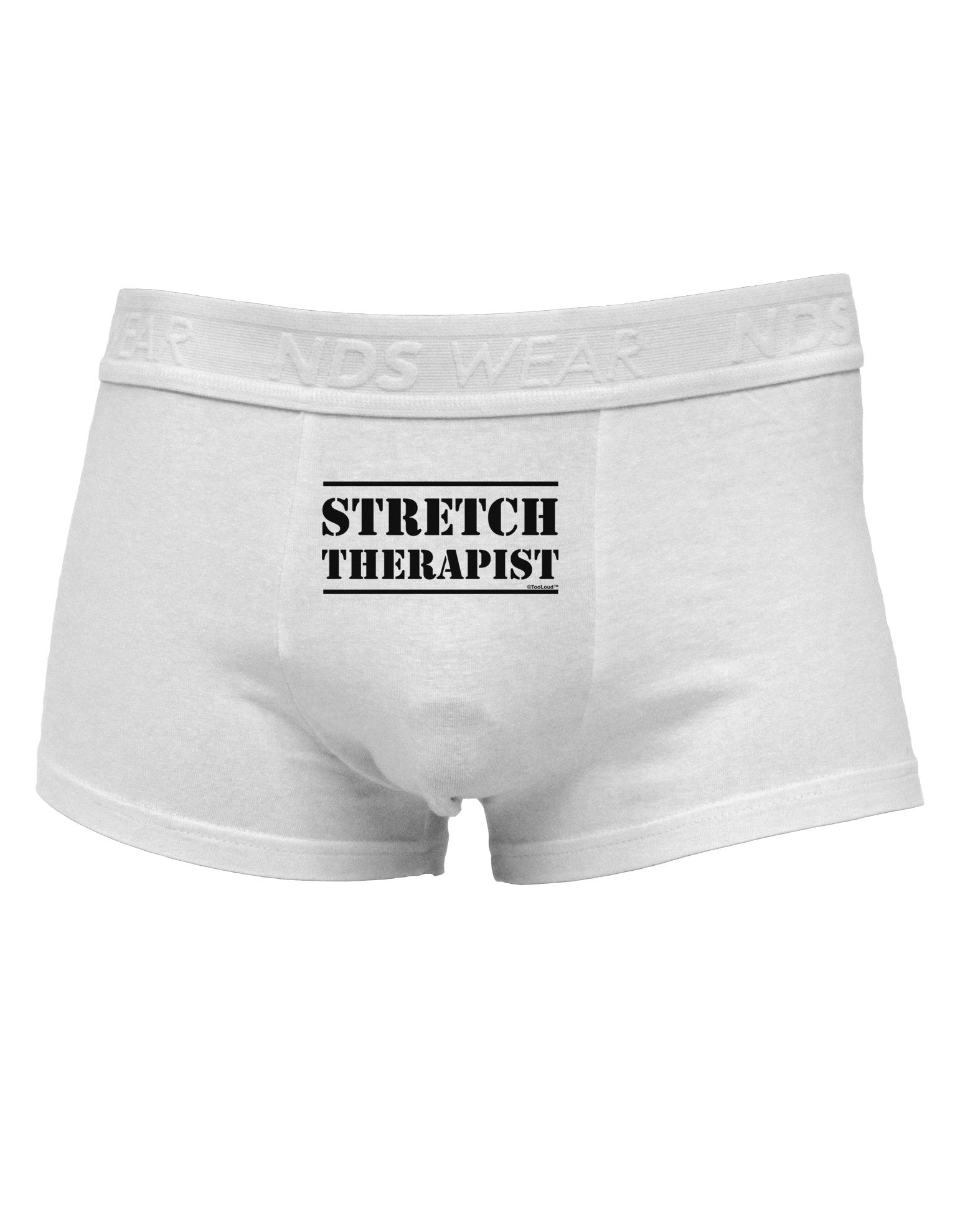 Stretch Therapist Text Mens Cotton Trunk Underwear by NDS Wear-Men's Trunk Underwear-NDS Wear-White-Small-Davson Sales