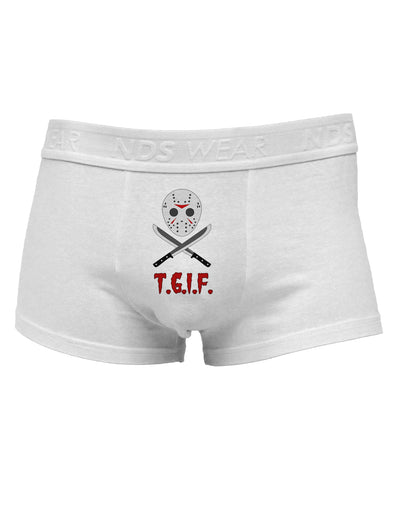 Scary Mask With Machete - TGIF Mens Cotton Trunk Underwear-Men's Trunk Underwear-TooLoud-White-Small-Davson Sales