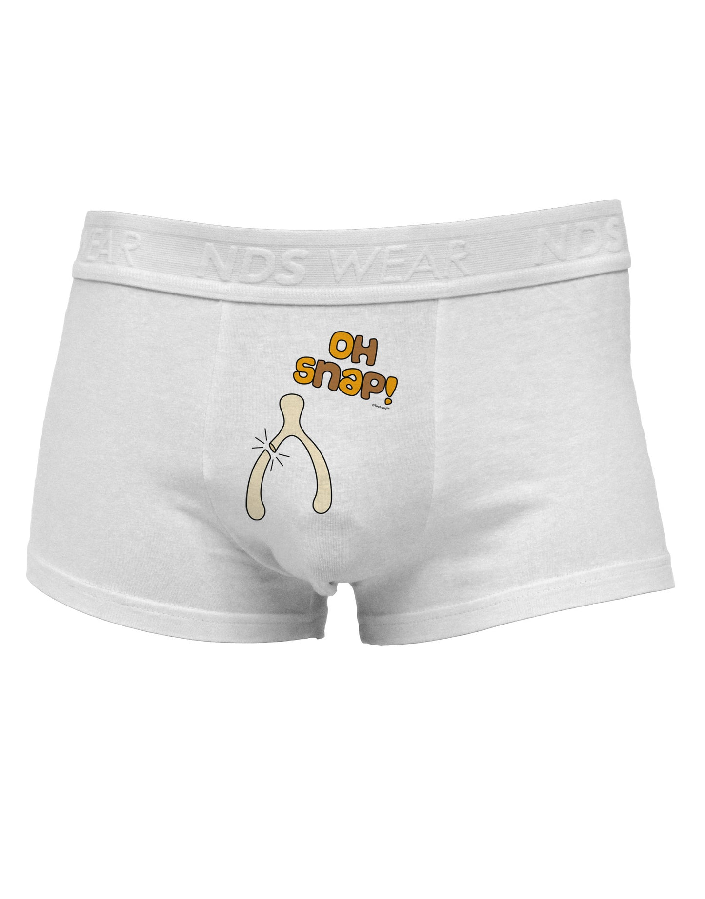 Oh Snap Wishbone - ThanksgivingMens Cotton Trunk Underwear-Men's Trunk Underwear-NDS Wear-White-Small-Davson Sales