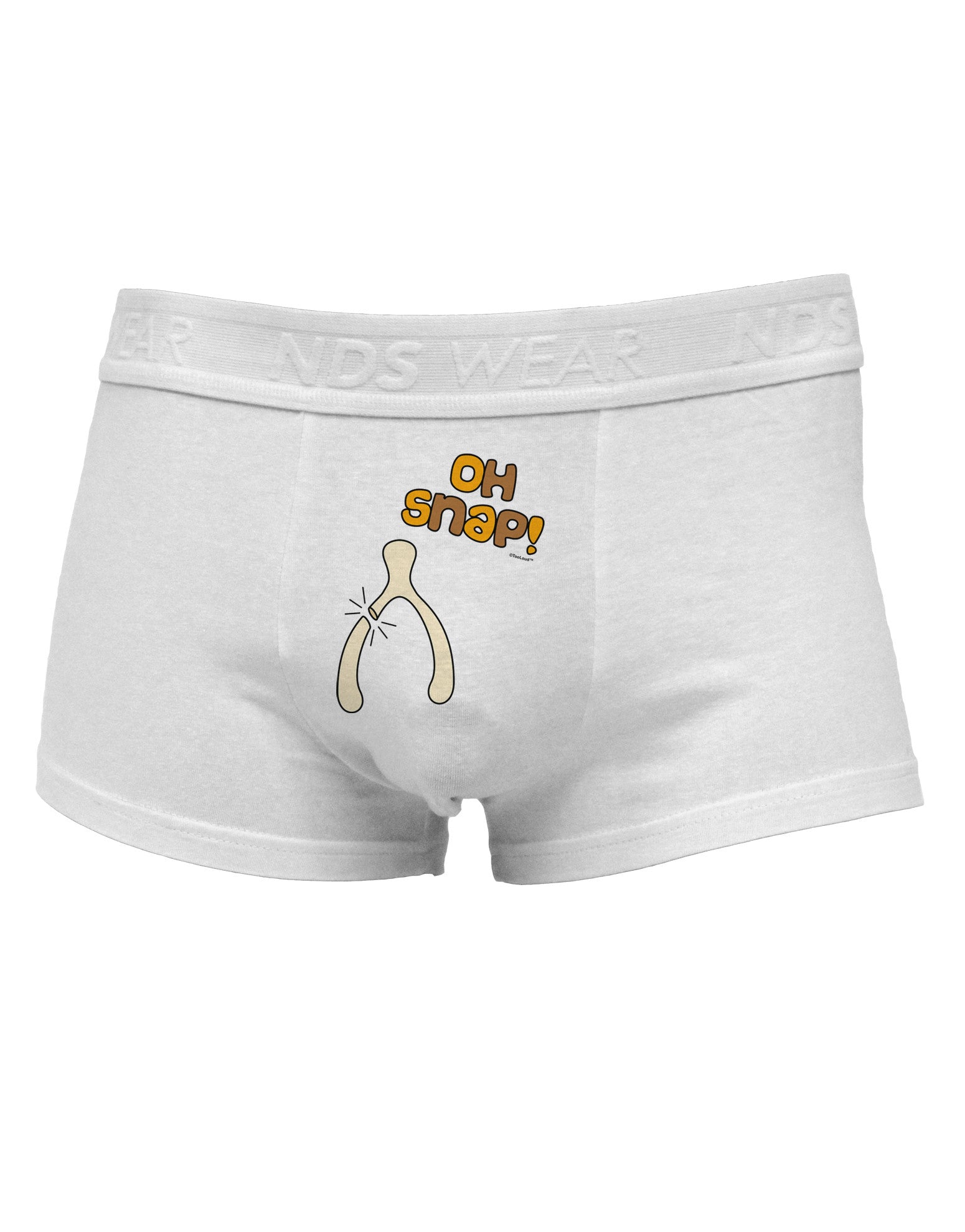 Oh Snap Wishbone - ThanksgivingMens Cotton Trunk Underwear-Men's Trunk Underwear-NDS Wear-White-Small-Davson Sales