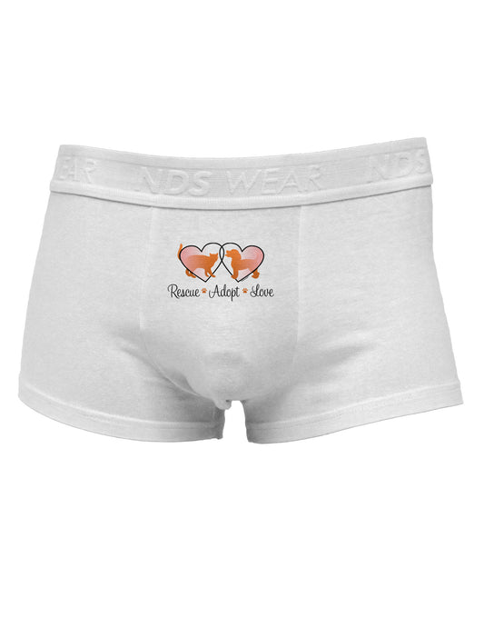 Rescue Adopt Love Mens Cotton Trunk Underwear-Men's Trunk Underwear-NDS Wear-White-Small-Davson Sales