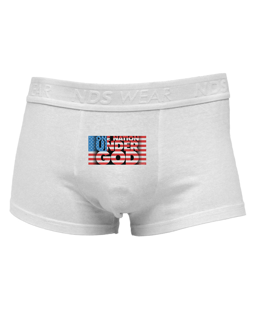 One Nation Under God Mens Cotton Trunk Underwear-Men's Trunk Underwear-NDS Wear-White-Small-Davson Sales