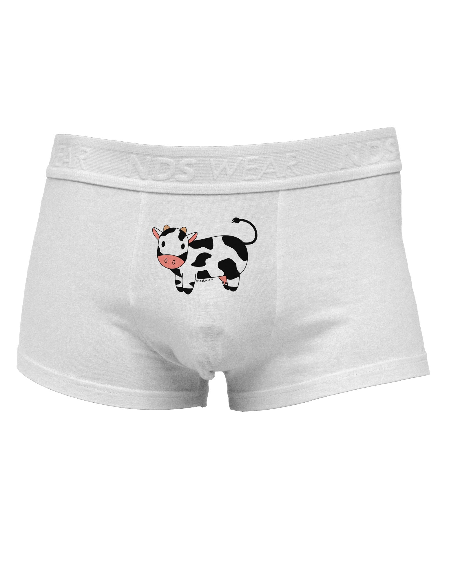 Cute Cow Mens Cotton Trunk Underwear-Men's Trunk Underwear-NDS Wear-White-Small-Davson Sales