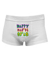 Happy Mardi Gras Text 2 Mens Cotton Trunk Underwear-Men's Trunk Underwear-NDS Wear-White-Small-Davson Sales