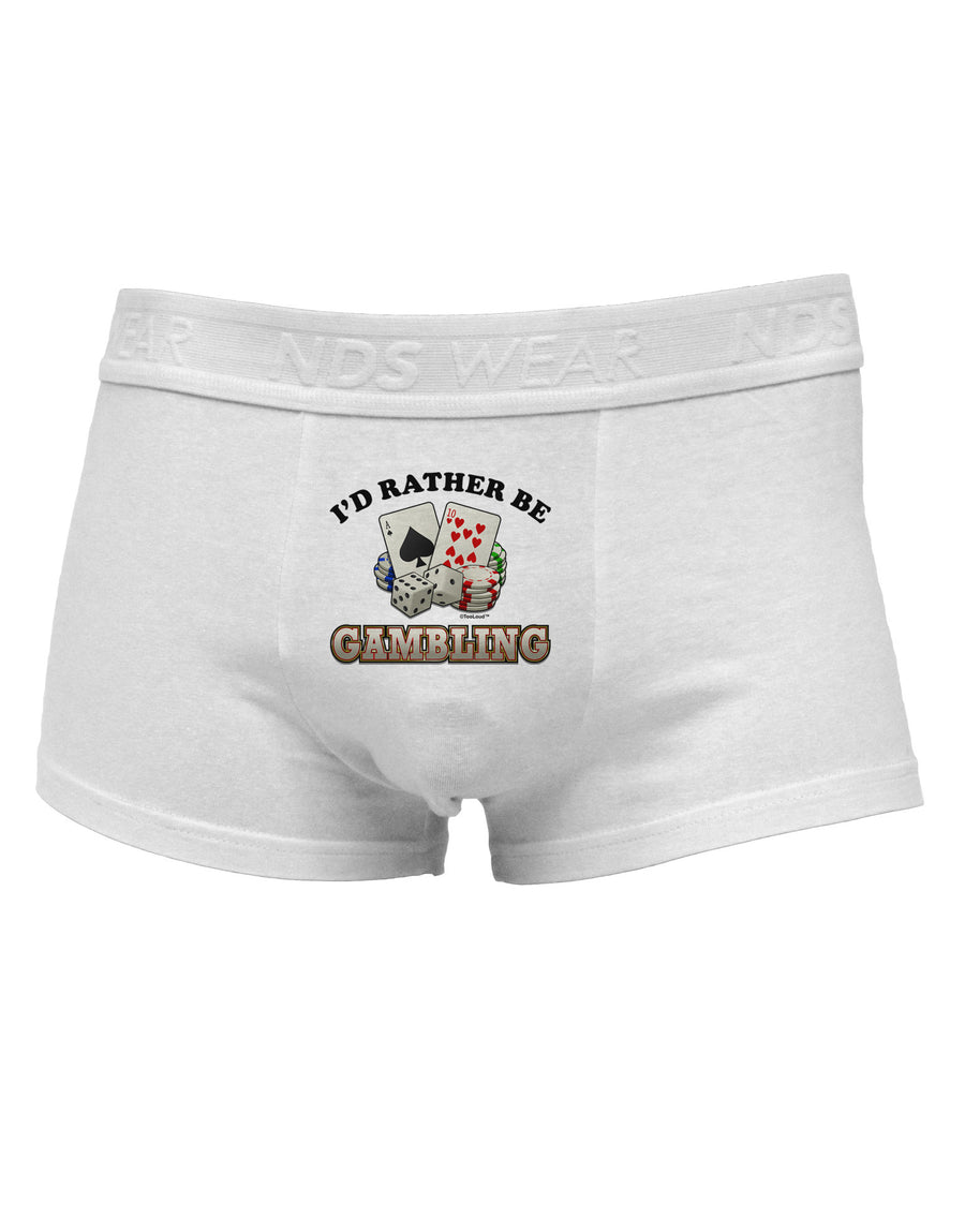 I'd Rather Be Gambling Mens Cotton Trunk Underwear-Men's Trunk Underwear-NDS Wear-White-Small-Davson Sales