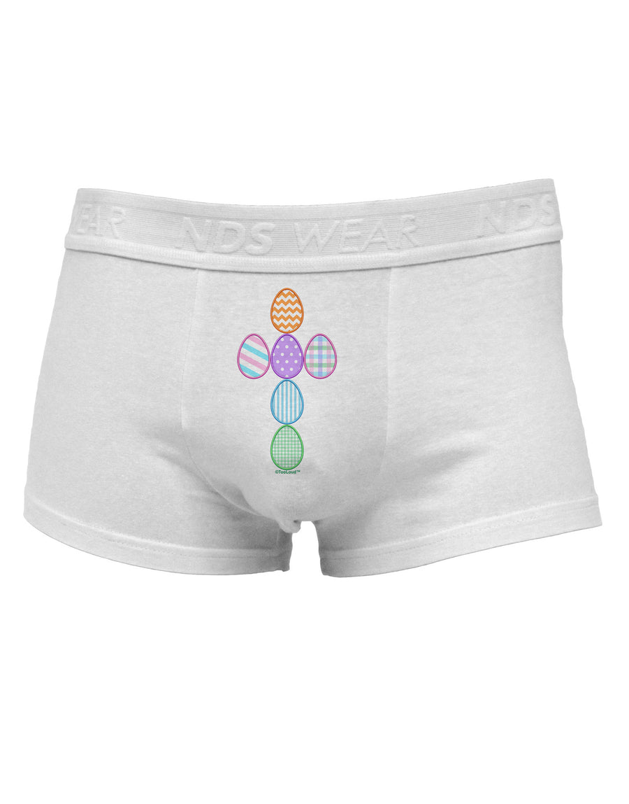 Easter Egg Cross Faux Applique Mens Cotton Trunk Underwear-Men's Trunk Underwear-NDS Wear-White-Small-Davson Sales