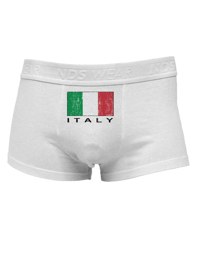 Italian Flag - Italy Text Distressed Mens Cotton Trunk Underwear by TooLoud-Men's Trunk Underwear-NDS Wear-White-Small-Davson Sales