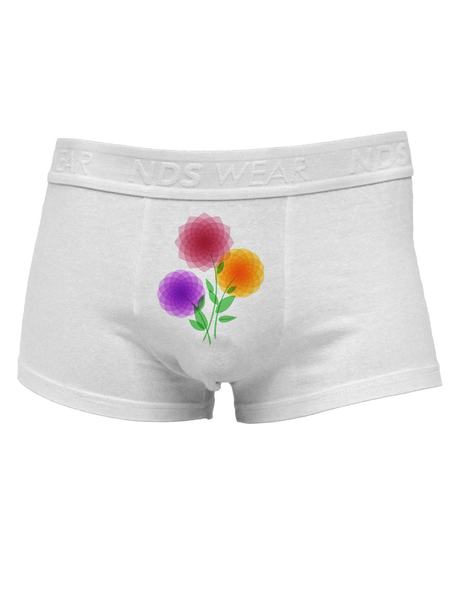 Crystal Dahlias Mens Cotton Trunk Underwear-Men's Trunk Underwear-NDS Wear-White-Small-Davson Sales