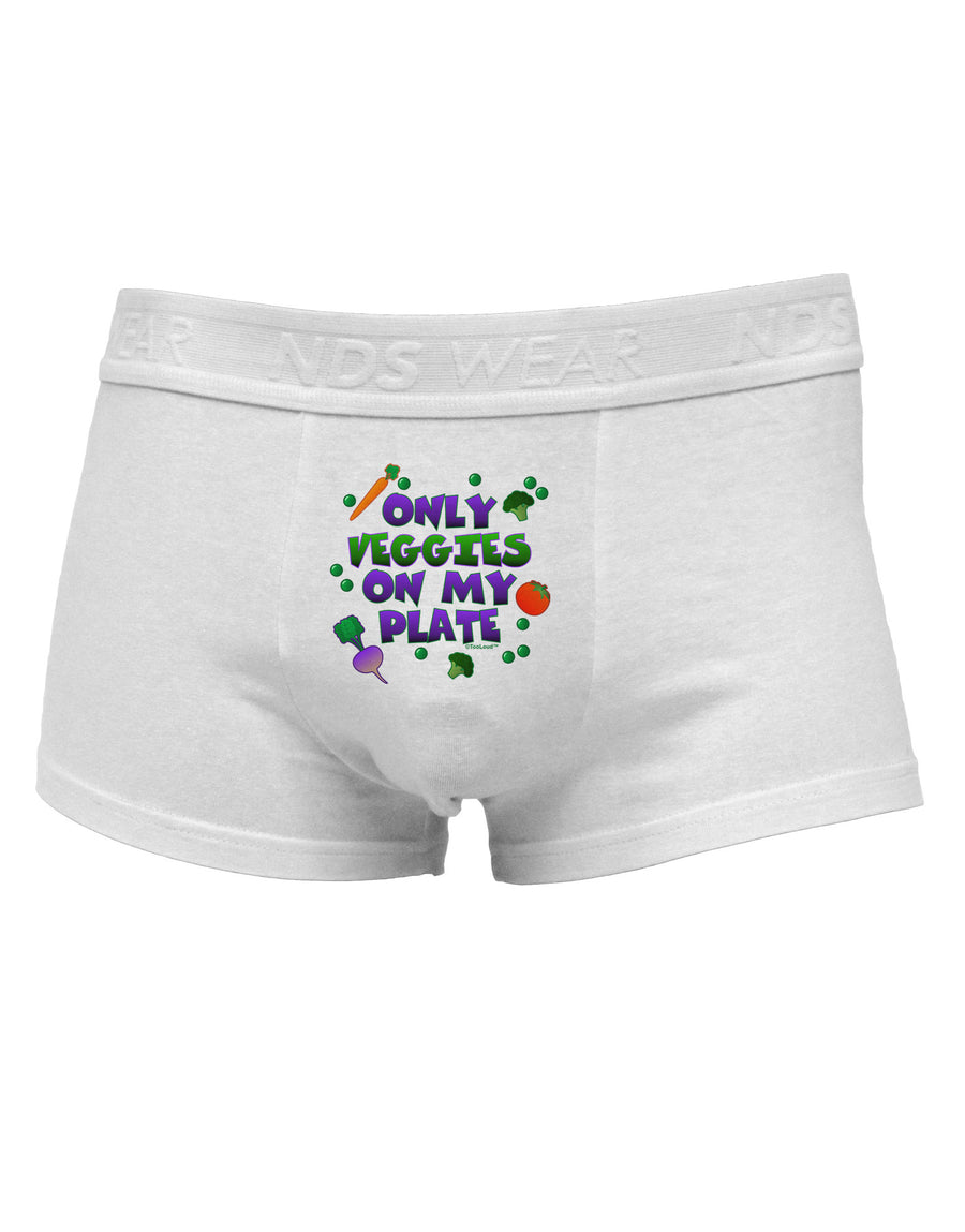 Only Veggies On My Plate Mens Cotton Trunk Underwear-Men's Trunk Underwear-NDS Wear-White-Small-Davson Sales