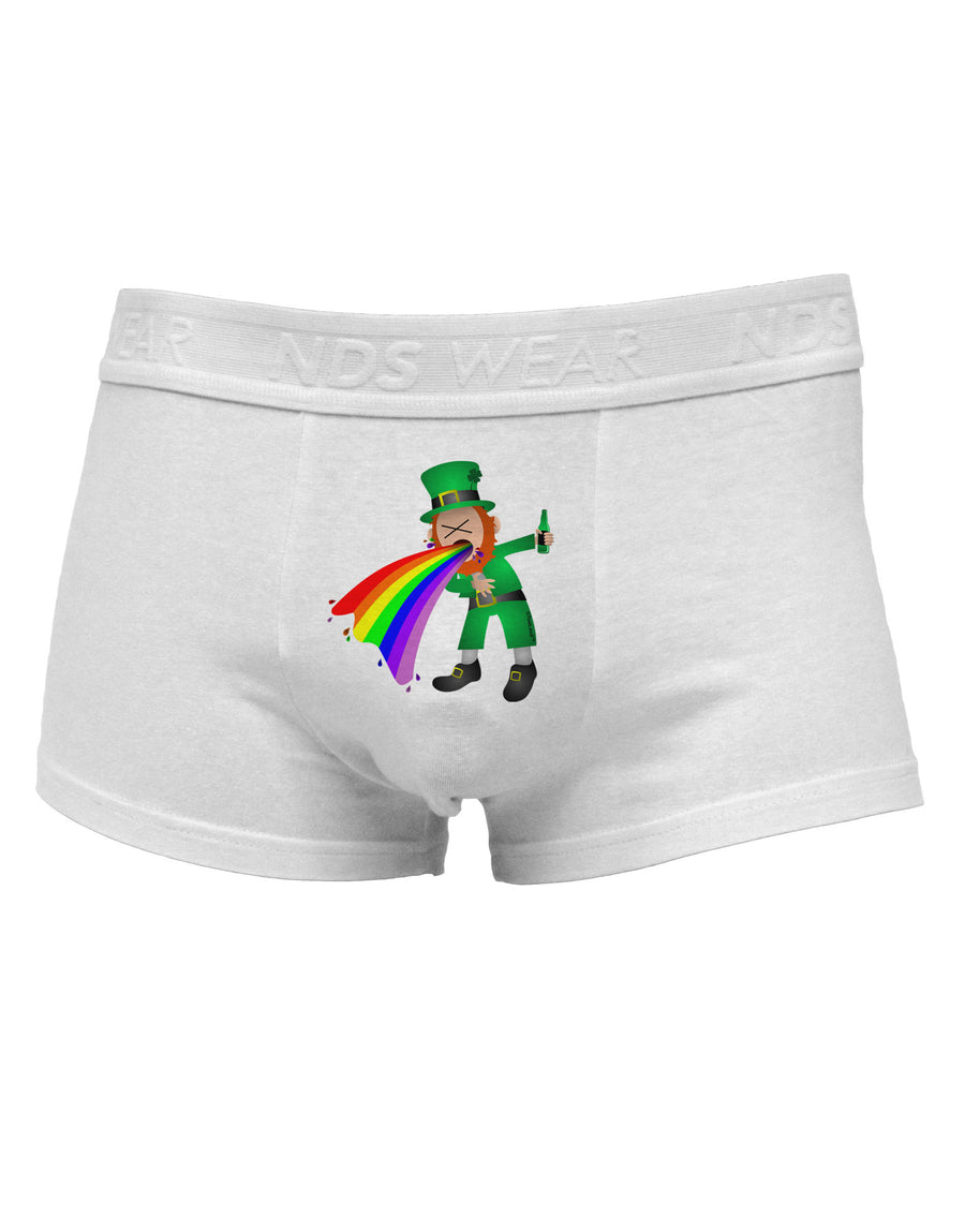 Puking Rainbow Leprechaun Mens Cotton Trunk Underwear-Men's Trunk Underwear-NDS Wear-White-Small-Davson Sales