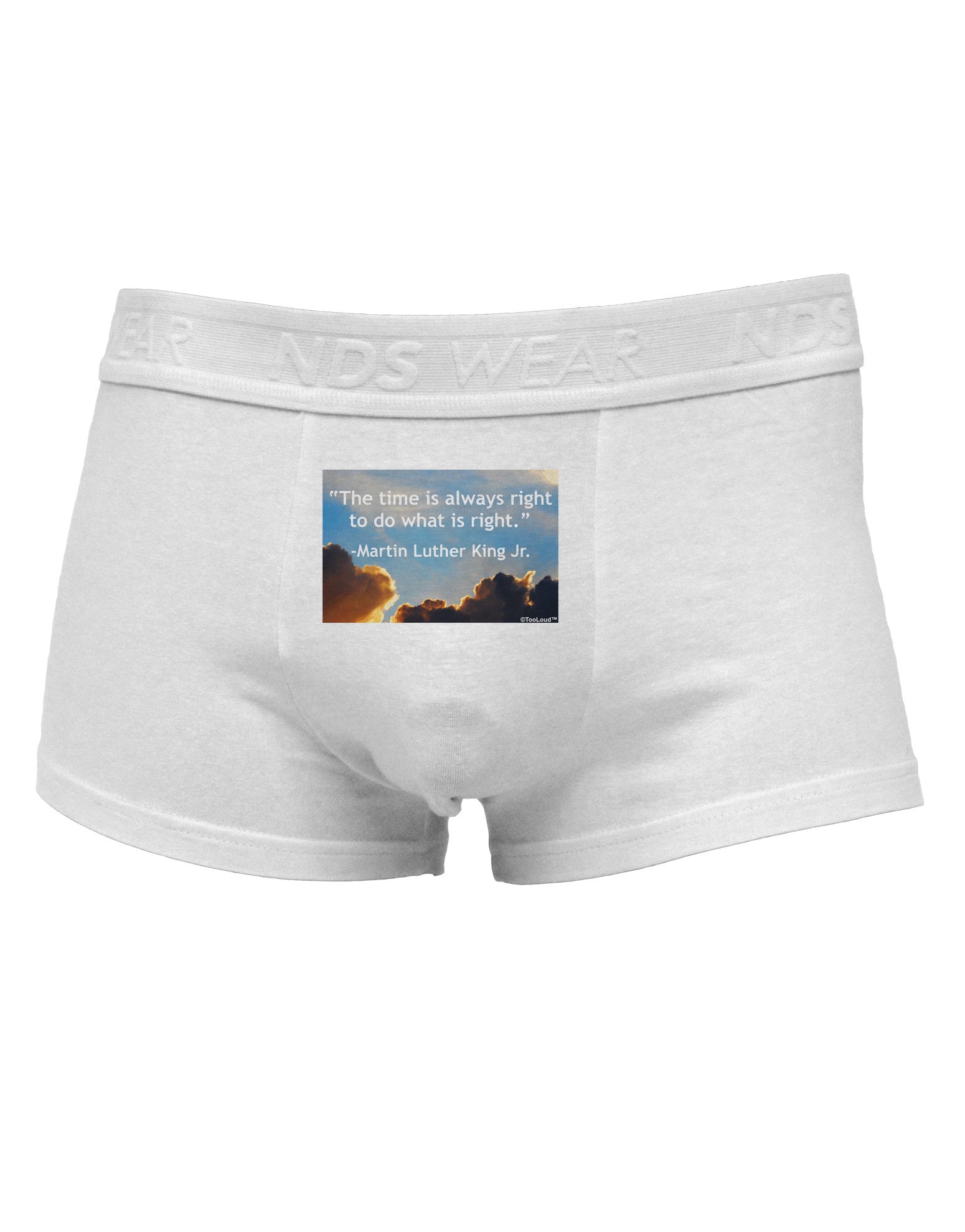 The Time Is Always Right Mens Cotton Trunk Underwear-Men's Trunk Underwear-NDS Wear-White-Small-Davson Sales