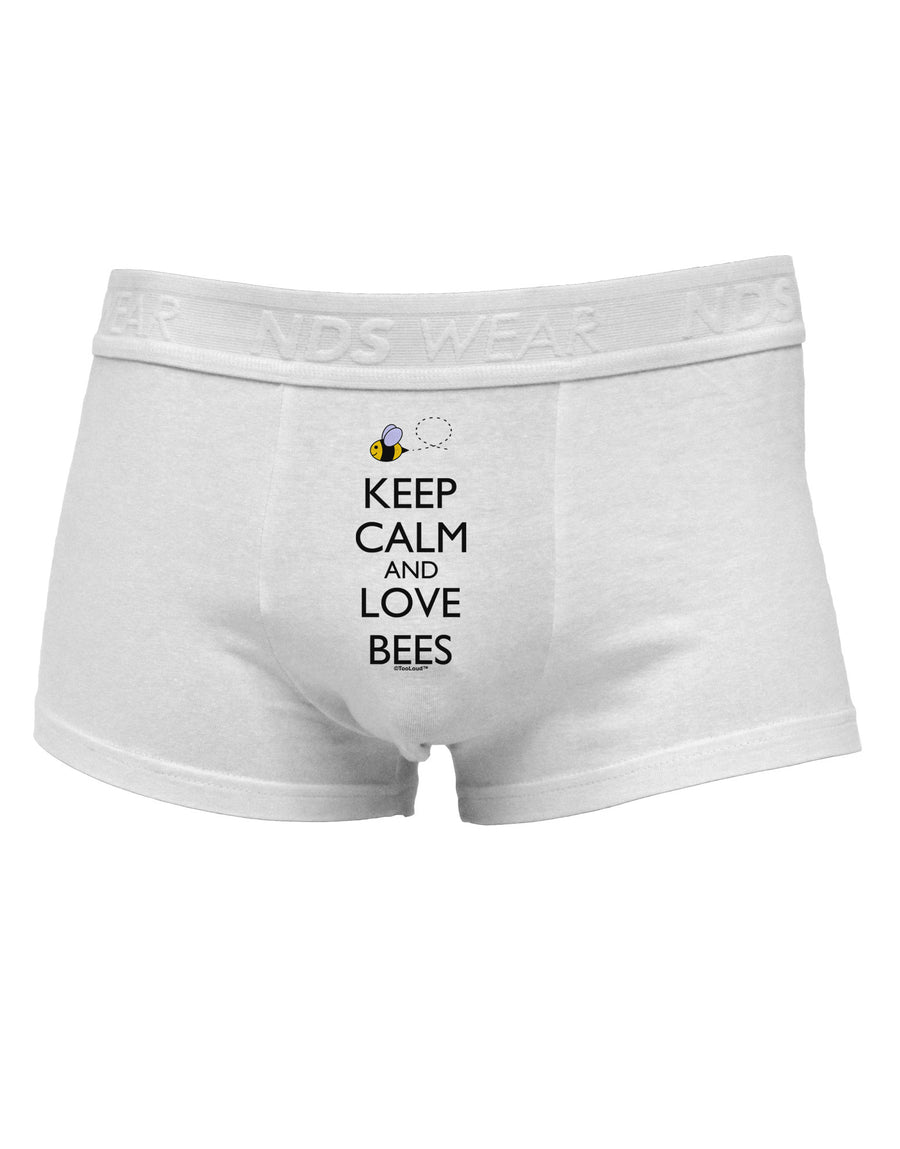 Keep Calm and Love Bees Color Mens Cotton Trunk Underwear-Men's Trunk Underwear-NDS Wear-White-Small-Davson Sales