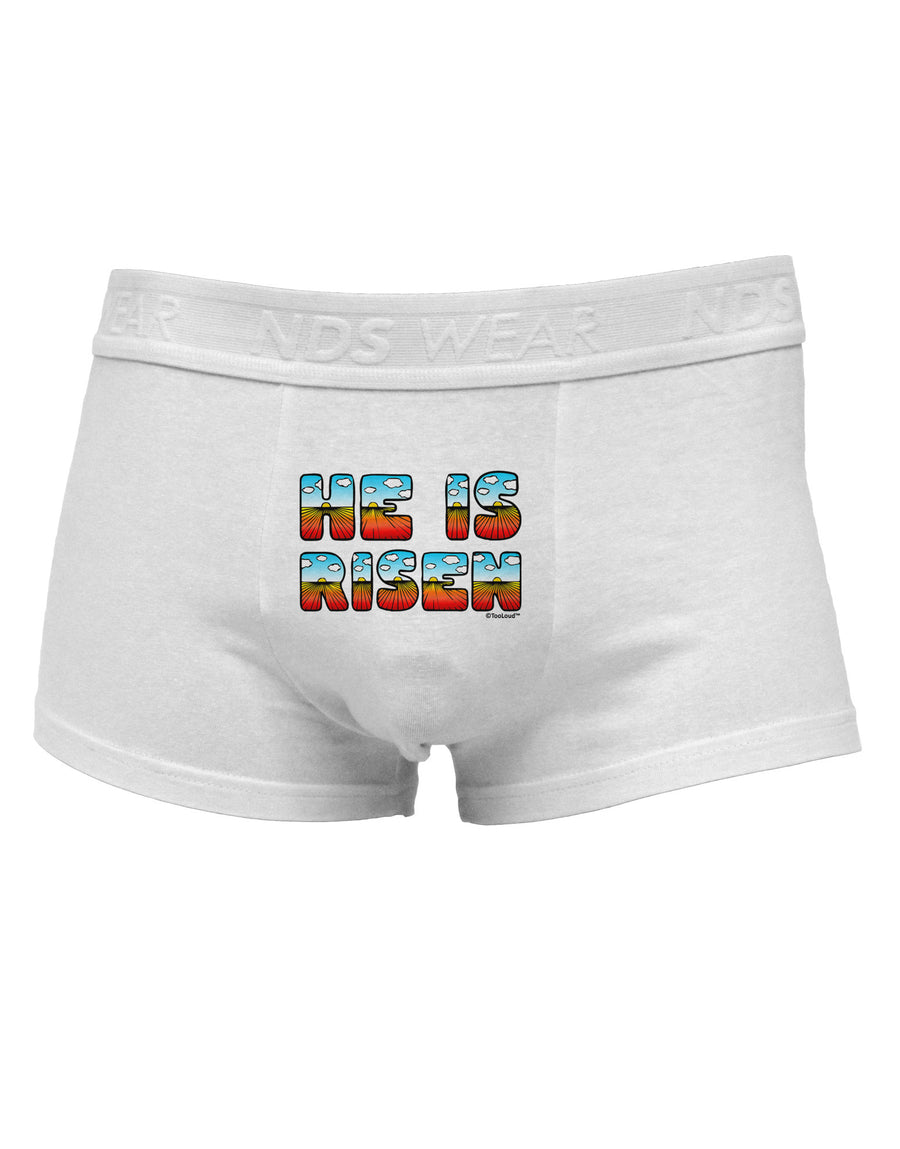 He Is Risen - Easter - Sunrise Letters Mens Cotton Trunk Underwear-Men's Trunk Underwear-NDS Wear-White-Small-Davson Sales