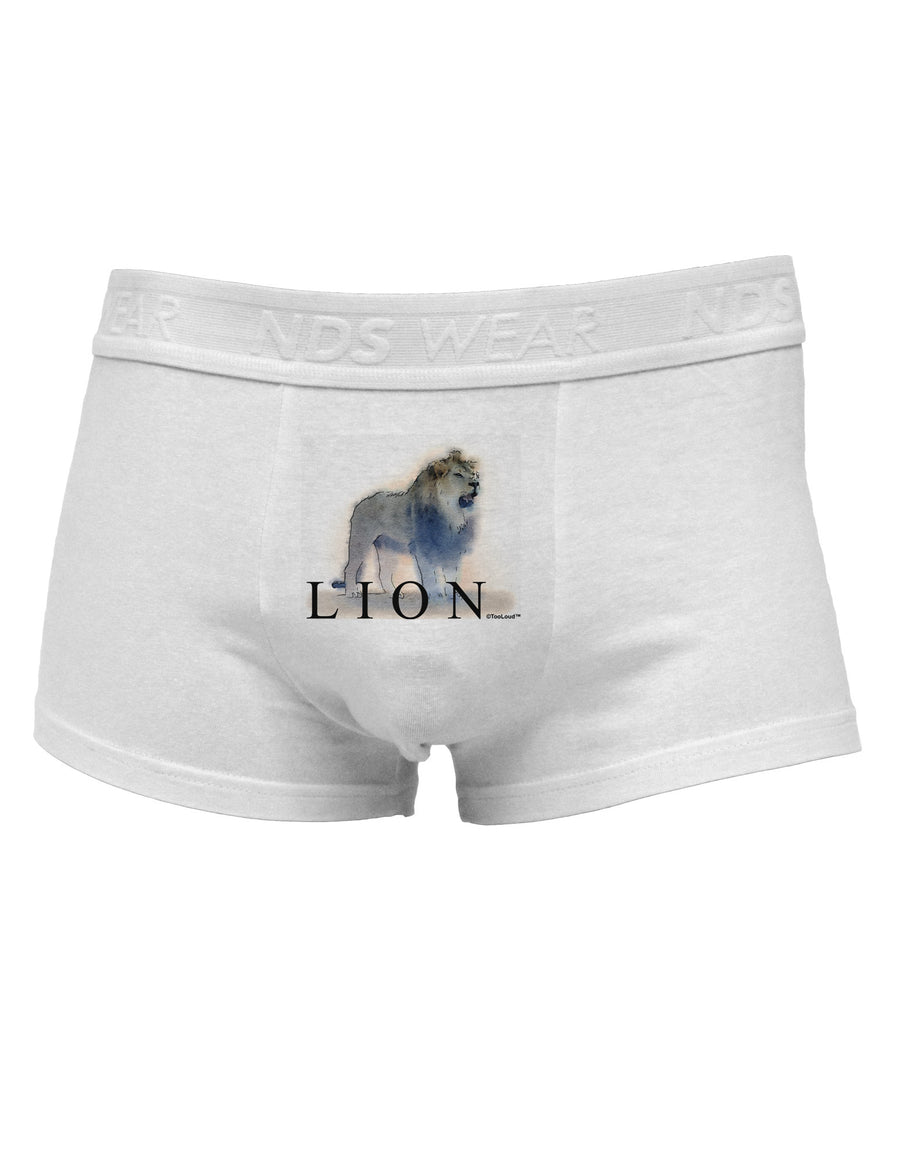 Lion Watercolor B Text Mens Cotton Trunk Underwear-Men's Trunk Underwear-NDS Wear-White-Small-Davson Sales