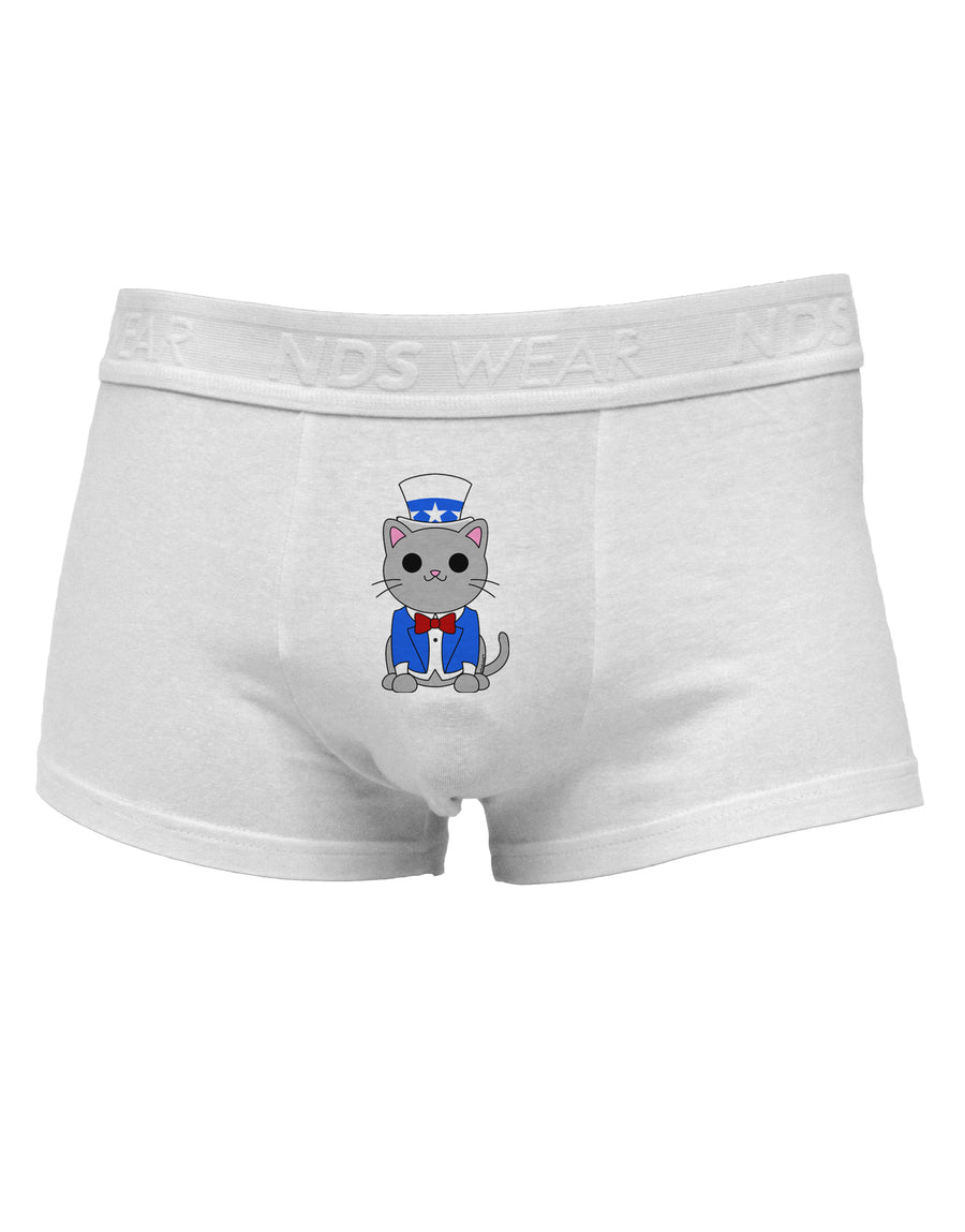 Patriotic Cat Mens Cotton Trunk Underwear by TooLoud-Men's Trunk Underwear-NDS Wear-White-Small-Davson Sales