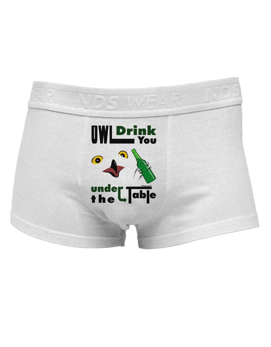 Owl Drink You Under the Table Mens Cotton Trunk Underwear-Men's Trunk Underwear-NDS Wear-White-Small-Davson Sales