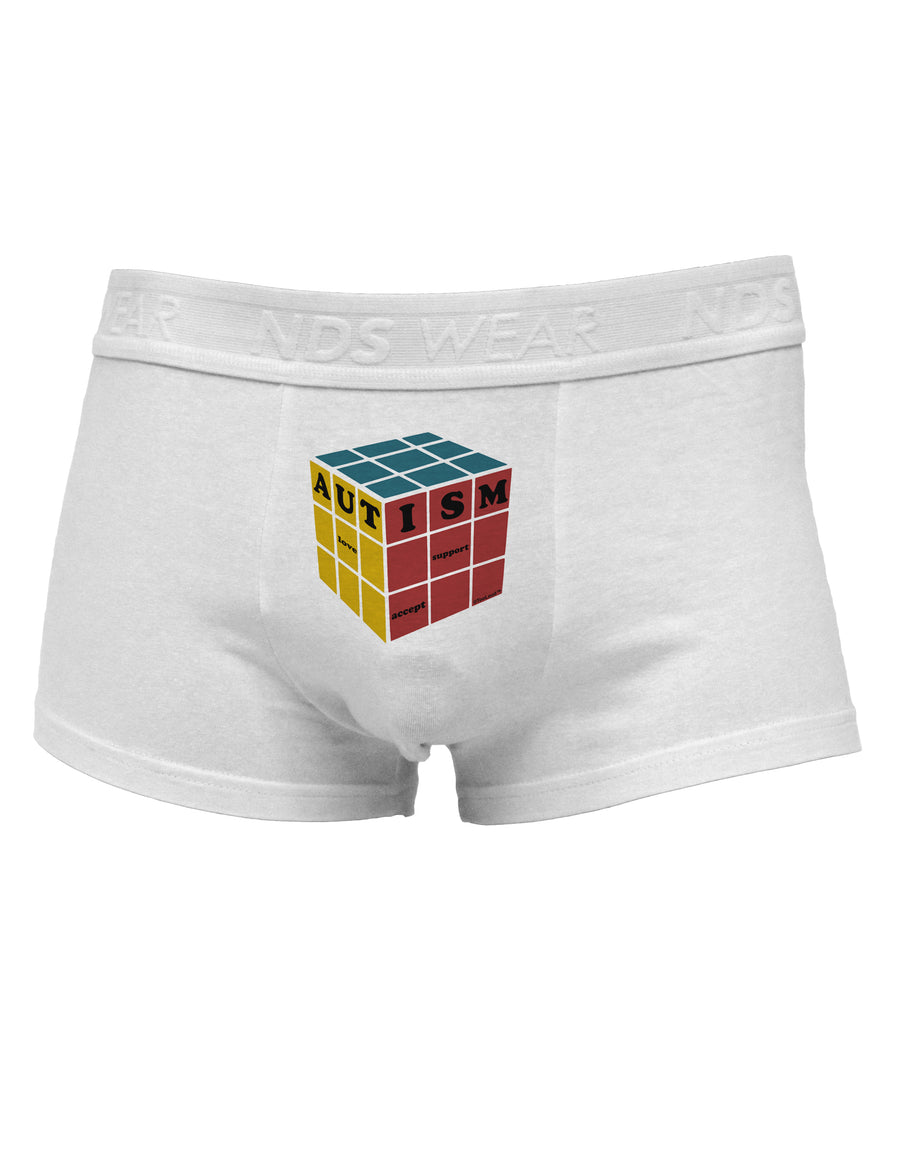 Autism Awareness - Cube Color Mens Cotton Trunk Underwear-Men's Trunk Underwear-NDS Wear-White-Small-Davson Sales
