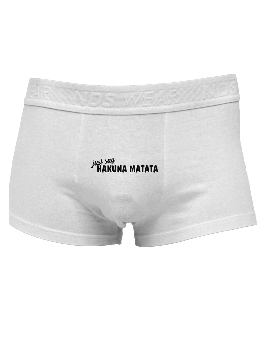 TooLoud Just Say Hakuna Matata Mens Cotton Trunk Underwear-Men's Trunk Underwear-NDS Wear-White-Small-Davson Sales