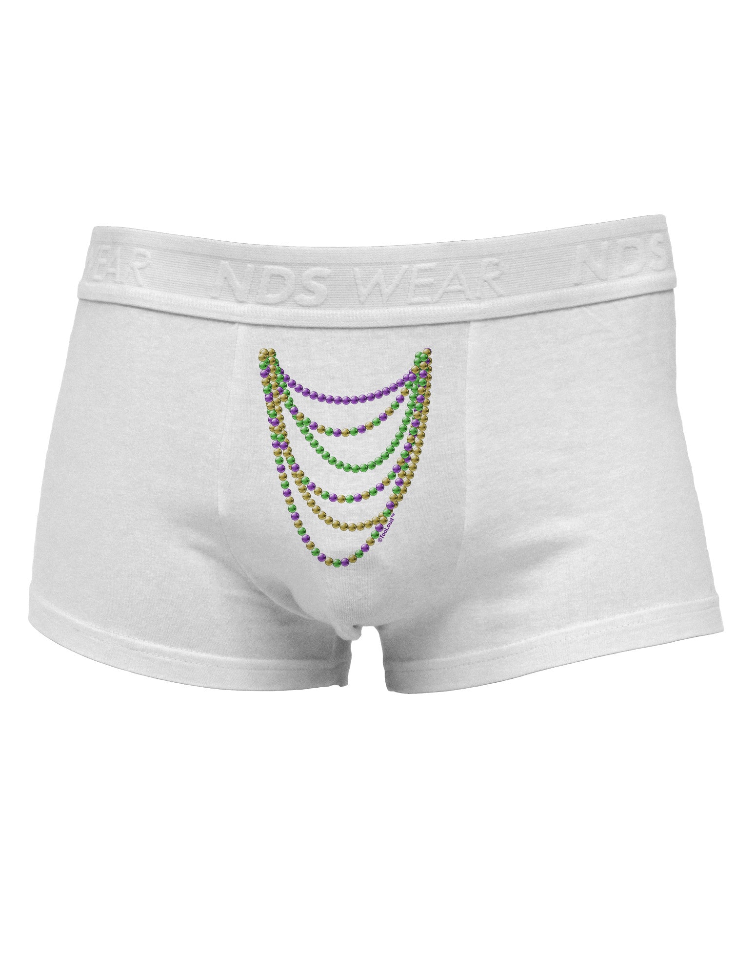 Mardi Gras Beads NecklacesMens Cotton Trunk Underwear-Men's Trunk Underwear-NDS Wear-White-Small-Davson Sales