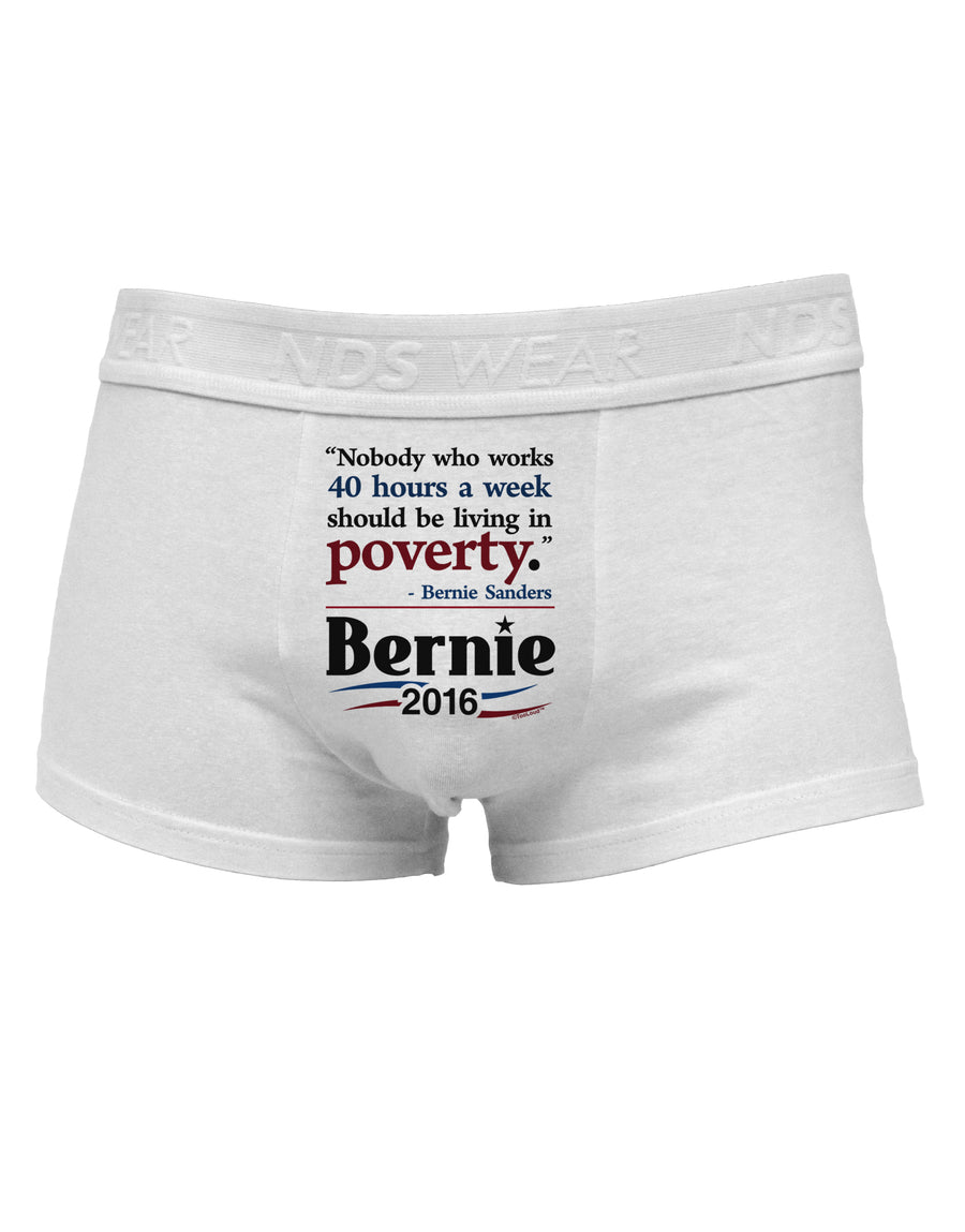 Bernie on Jobs and Poverty Mens Cotton Trunk Underwear-Men's Trunk Underwear-NDS Wear-White-Small-Davson Sales