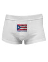 Distressed Puerto Rico Flag Mens Cotton Trunk Underwear-Men's Trunk Underwear-NDS Wear-White-Small-Davson Sales