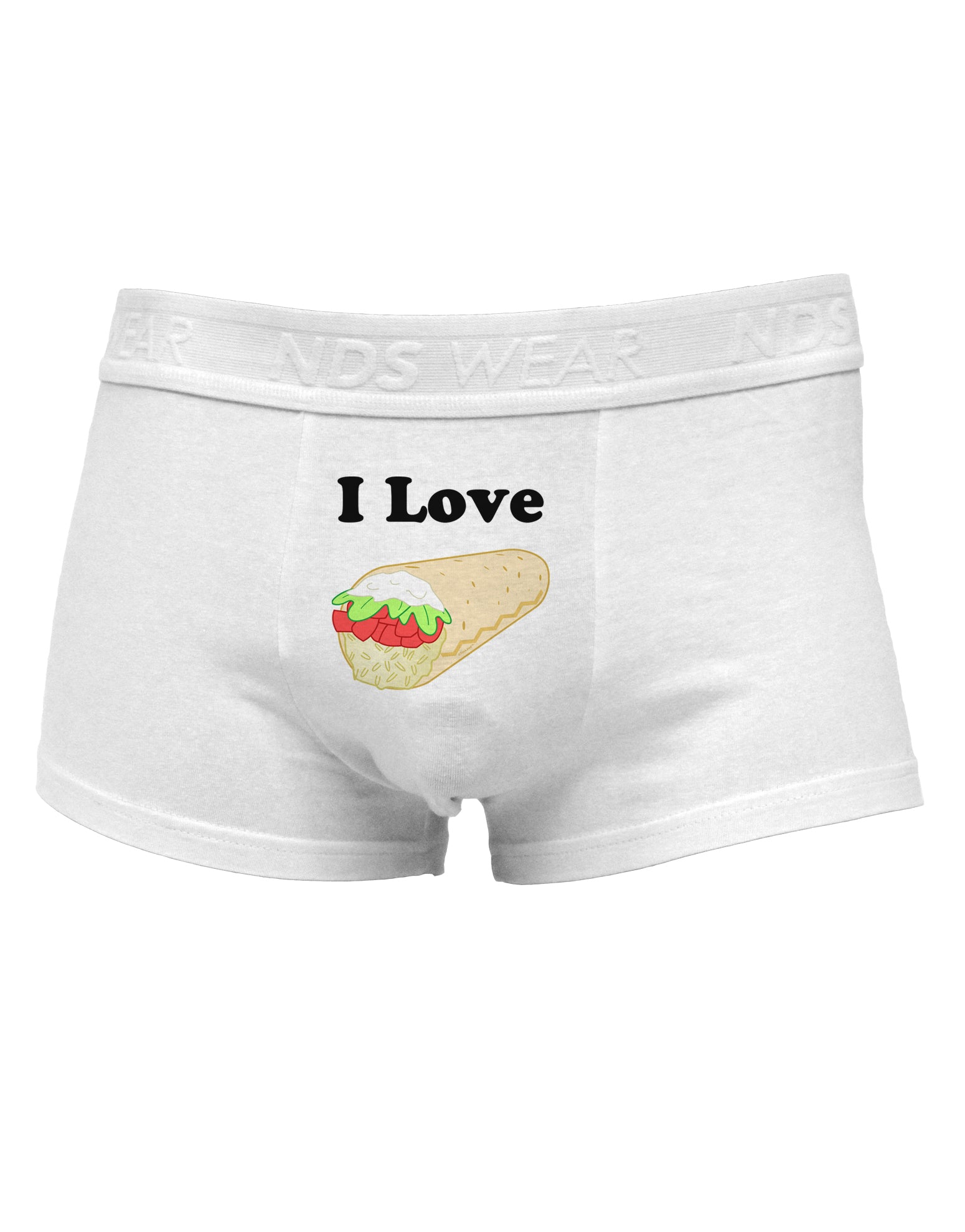 I Love Burritos - Funny Food Mens Cotton Trunk Underwear