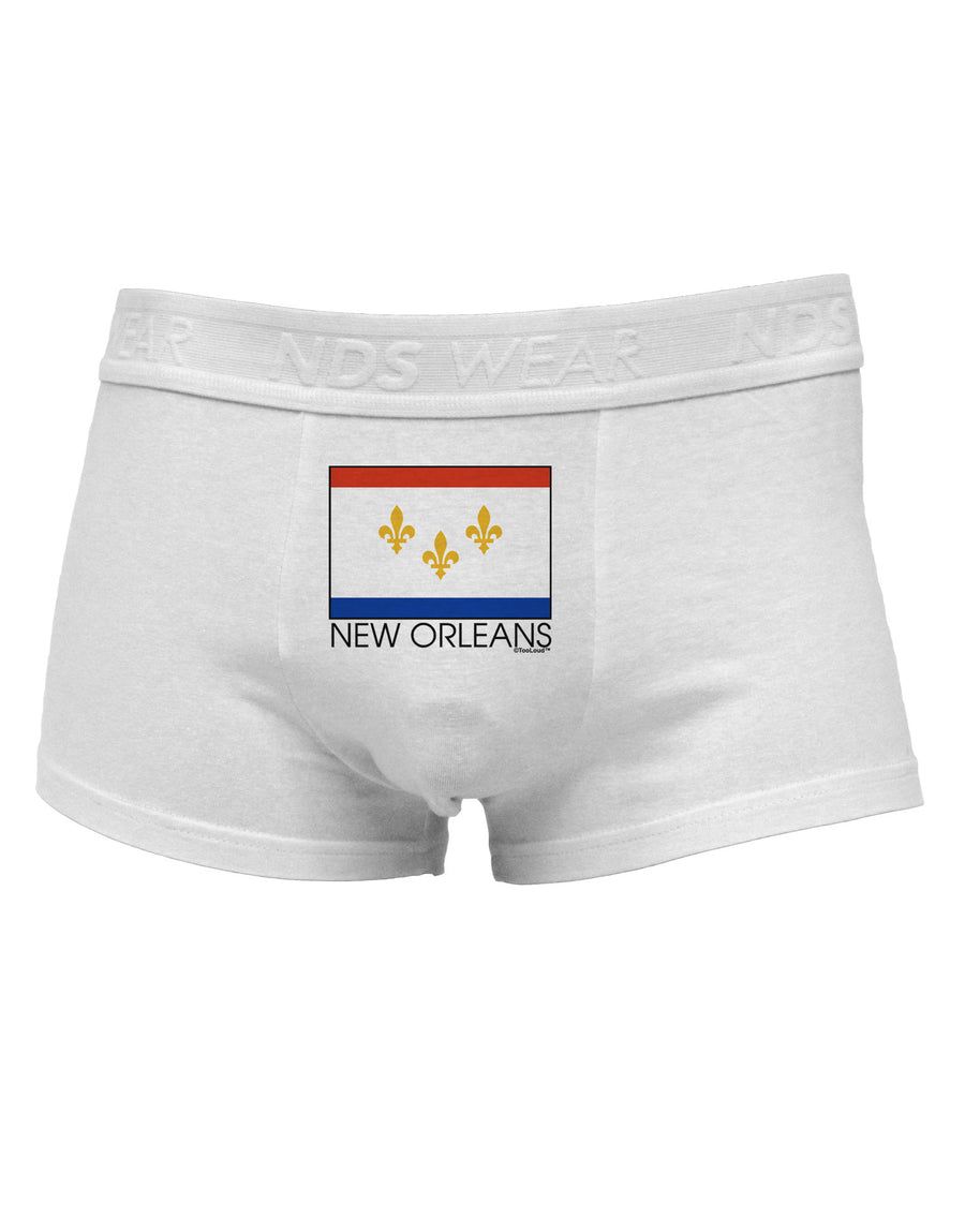 New Orleans Louisiana Flag Text Mens Cotton Trunk Underwear-Men's Trunk Underwear-NDS Wear-White-Small-Davson Sales