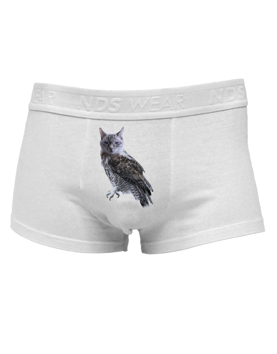 Lucky Cat Owl Mens Cotton Trunk Underwear-Men's Trunk Underwear-NDS Wear-White-Small-Davson Sales