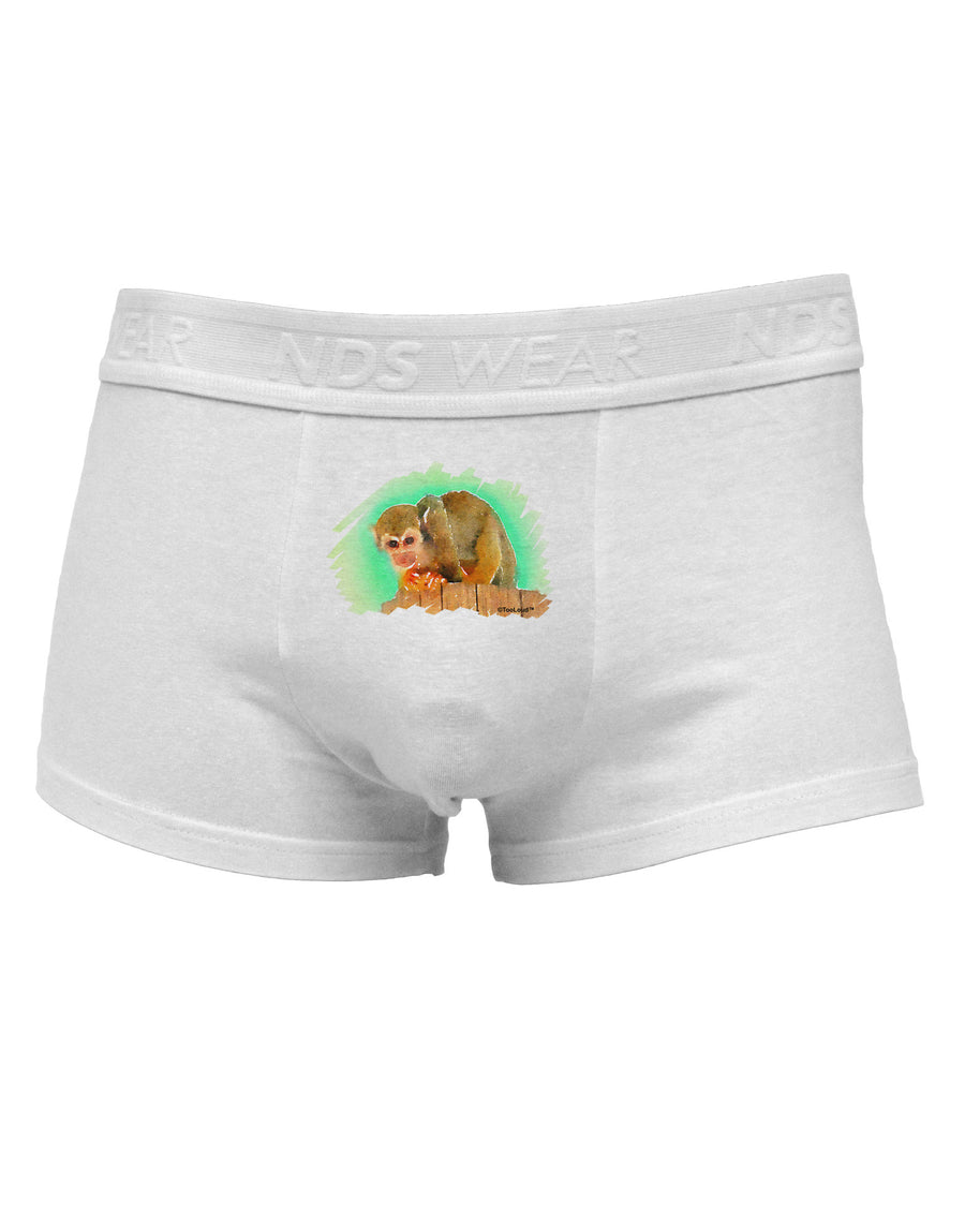 Squirrel Monkey Watercolor Mens Cotton Trunk Underwear-Men's Trunk Underwear-NDS Wear-White-Small-Davson Sales