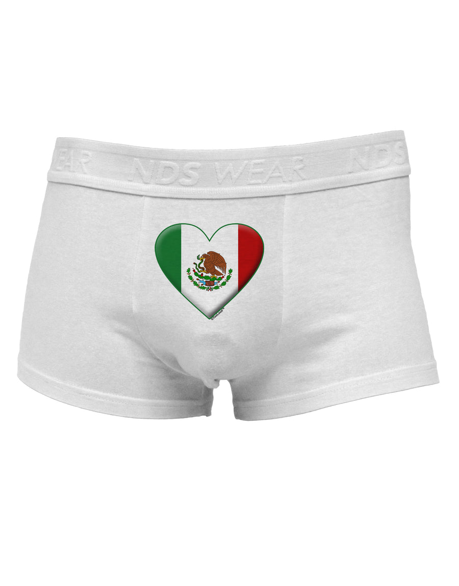 Mexican Flag Heart - Beveled Mens Cotton Trunk Underwear by TooLoud-Men's Trunk Underwear-NDS Wear-White-Small-Davson Sales