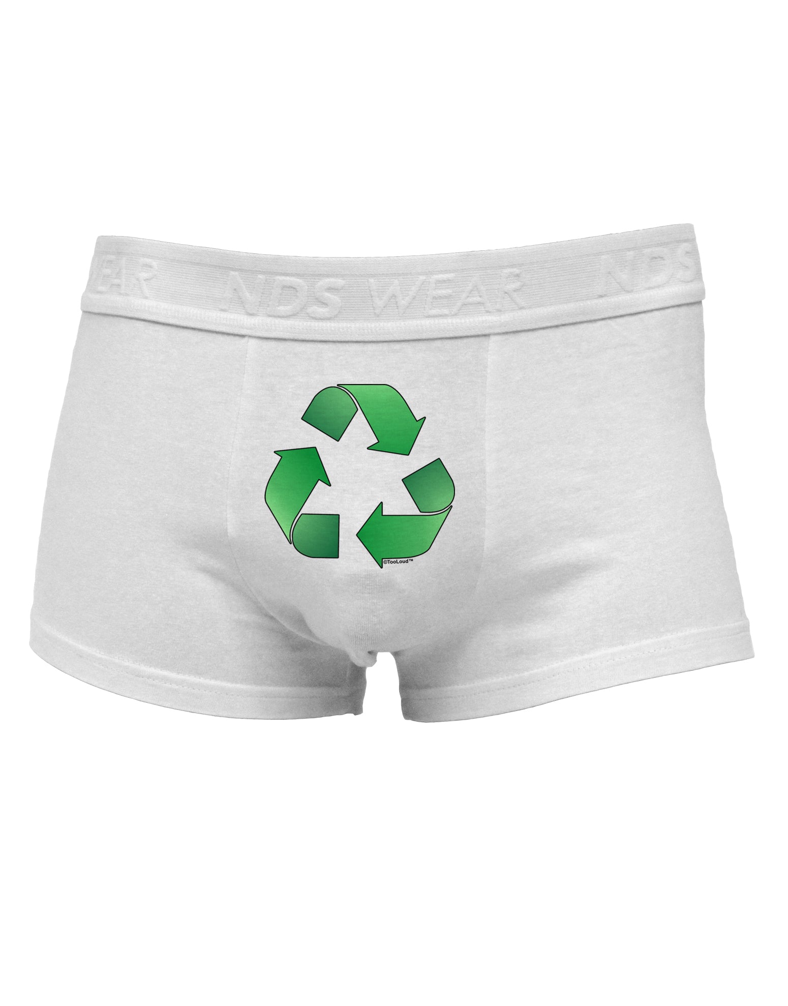 Recycle Green Mens Cotton Trunk Underwear by TooLoud
