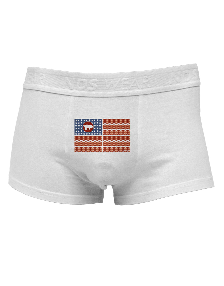 American Bacon Flag Mens Cotton Trunk Underwear-Men's Trunk Underwear-NDS Wear-White-Small-Davson Sales